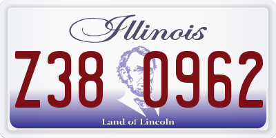 IL license plate Z380962