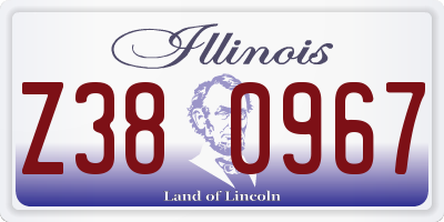 IL license plate Z380967