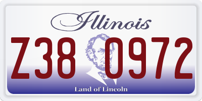 IL license plate Z380972