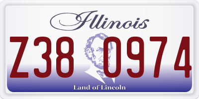 IL license plate Z380974