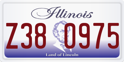 IL license plate Z380975
