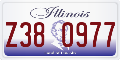 IL license plate Z380977