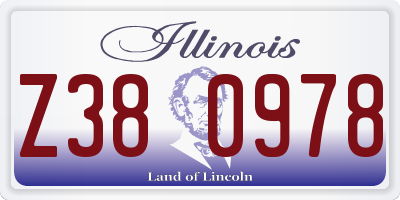 IL license plate Z380978
