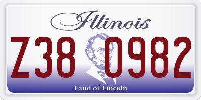 IL license plate Z380982