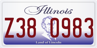 IL license plate Z380983