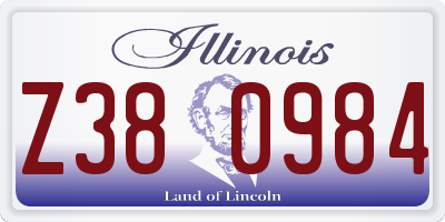 IL license plate Z380984