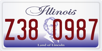 IL license plate Z380987