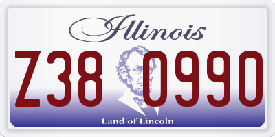 IL license plate Z380990