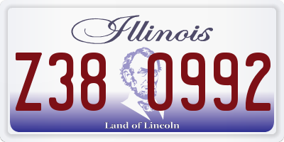 IL license plate Z380992