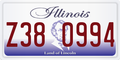 IL license plate Z380994