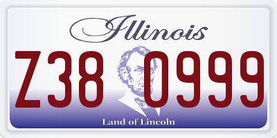 IL license plate Z380999