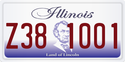 IL license plate Z381001