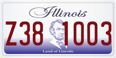 IL license plate Z381003
