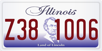IL license plate Z381006