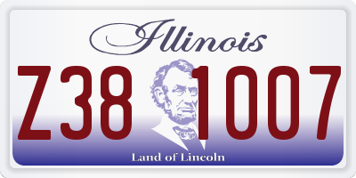 IL license plate Z381007