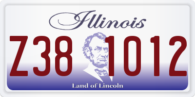 IL license plate Z381012