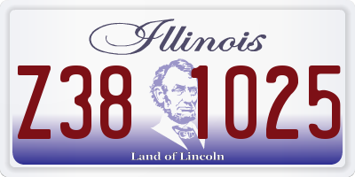 IL license plate Z381025