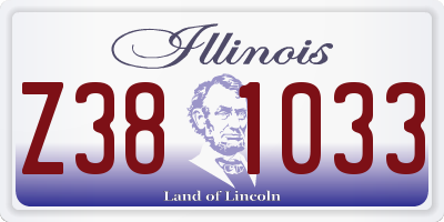 IL license plate Z381033