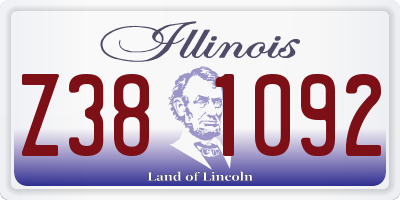 IL license plate Z381092