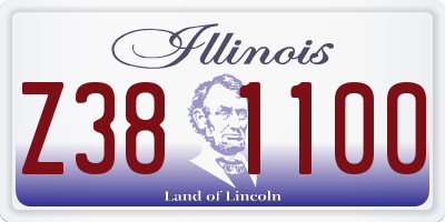 IL license plate Z381100
