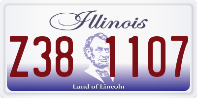 IL license plate Z381107