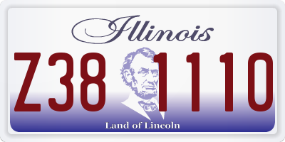 IL license plate Z381110