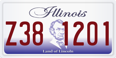 IL license plate Z381201