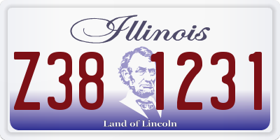 IL license plate Z381231