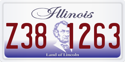 IL license plate Z381263