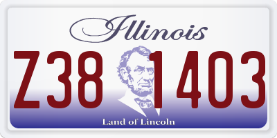 IL license plate Z381403