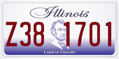 IL license plate Z381701