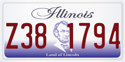 IL license plate Z381794