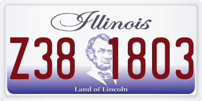 IL license plate Z381803