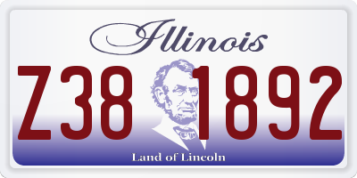 IL license plate Z381892