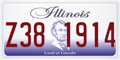 IL license plate Z381914
