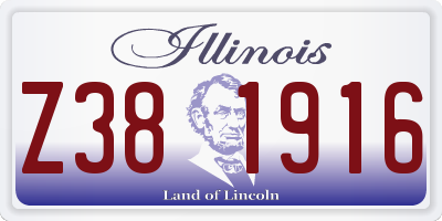 IL license plate Z381916