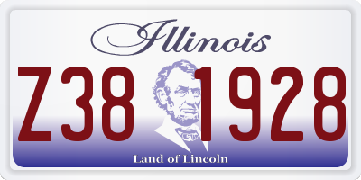 IL license plate Z381928