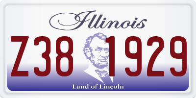IL license plate Z381929