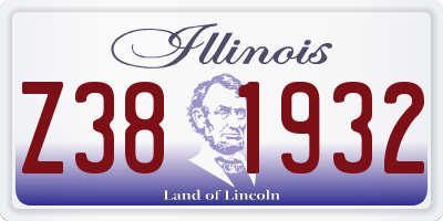 IL license plate Z381932