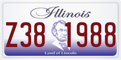 IL license plate Z381988