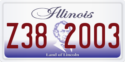 IL license plate Z382003