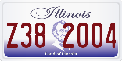 IL license plate Z382004