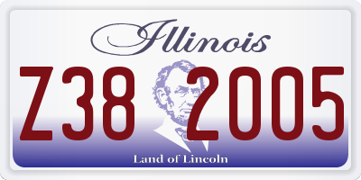 IL license plate Z382005