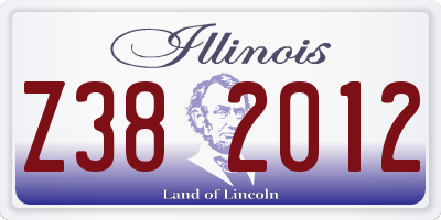 IL license plate Z382012