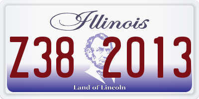 IL license plate Z382013