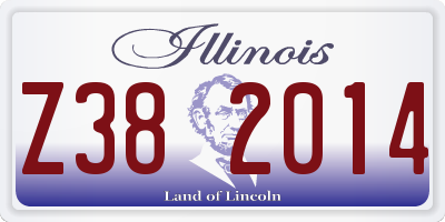 IL license plate Z382014