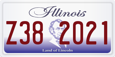 IL license plate Z382021