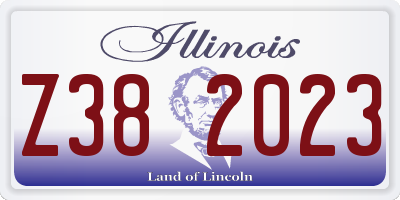 IL license plate Z382023