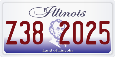 IL license plate Z382025
