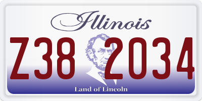 IL license plate Z382034